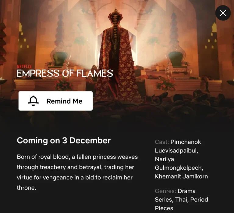 ‘Empress of Flames’ Netflix Sets December 2026 Release Date for New Thai Historical Drama